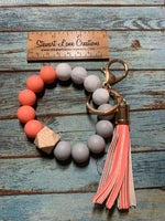 Silicone Bead Keyring With Tassel