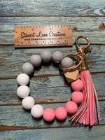 Silicone Bead Keyring With Tassel