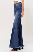 High Rise Flare with Side Panel Denim Pants