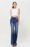 High Rise Flare with Side Panel Denim Pants