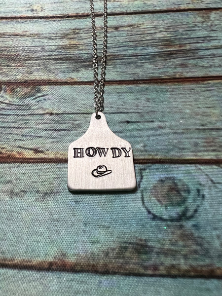 Howdy Cow Ear Tag Necklace