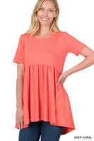 Short Sleeve with Waist Shirring Top