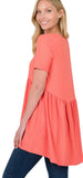 Short Sleeve with Waist Shirring Top