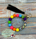 Silicone Bead Keyring With Tassel