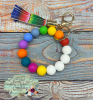 Silicone Bead Keyring With Tassel