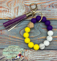 Silicone Bead Keyring With Tassel