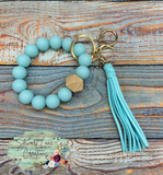 Silicone Bead Keyring With Tassel