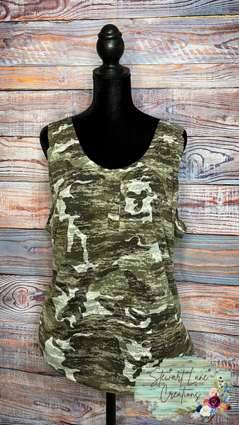 Camo Henley Tank Top