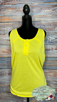 Lemon Yellow Henley Tank Top