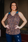 Amber Leopard V Neck Tank Top