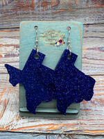 Texas Glitter Dangle Earrings