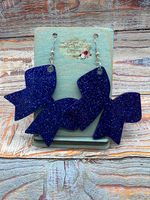 Glitter Cheer Bow Earrings