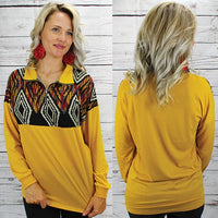 Aztec Print Pullover Top