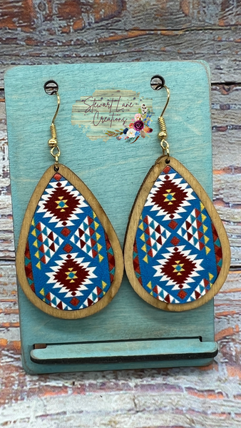 Aztec Wooden Earrings