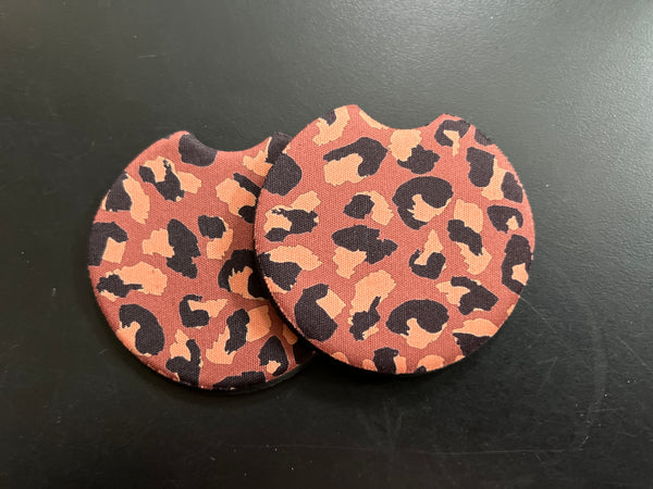 Fall Leopard Car Coasters