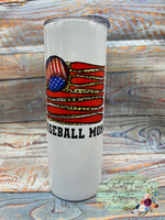 Baseball Mom Flag Tumbler