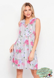 Honeyme Floral Striped Dress