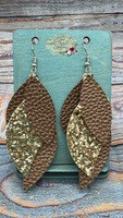 Faux Leather and Glitter Earrings