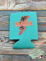 Cow Print Mama Lightening Bolt Can Cooler