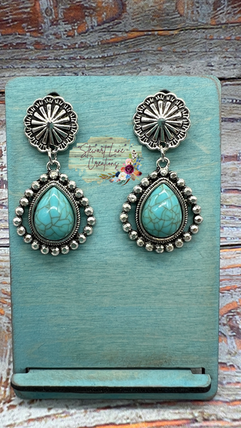 Turquoise Concho Dangle Earrings