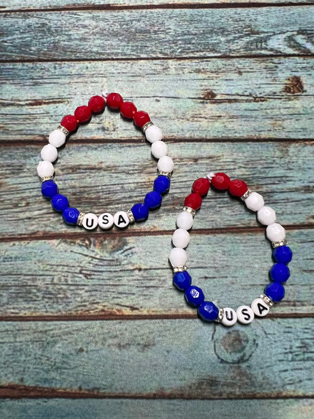 USA Beaded Bracelet