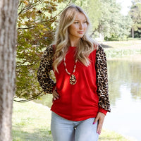 Leopard Long Sleeve Puffed Top