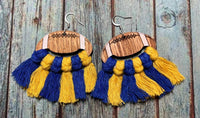 Blue and Gold Football Spirit Earrings