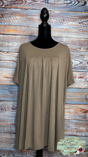 Brown Pleat Top