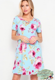 Honeyme Floral Caged Neck Dress