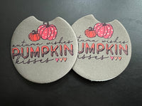 Autumn Wishes Pumpkin Kisses Car Coasters