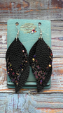 Faux Leather and Glitter Earrings