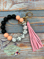 Silicone Bead Keyring With Tassel