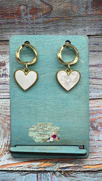 Circle and Heart Earrings