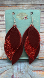 Faux Leather and Glitter Earrings