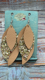 Faux Leather and Glitter Earrings