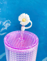 White Daisy Straw Topper