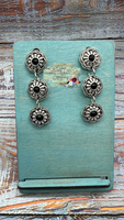 Beaded Concho Dangle Earrings